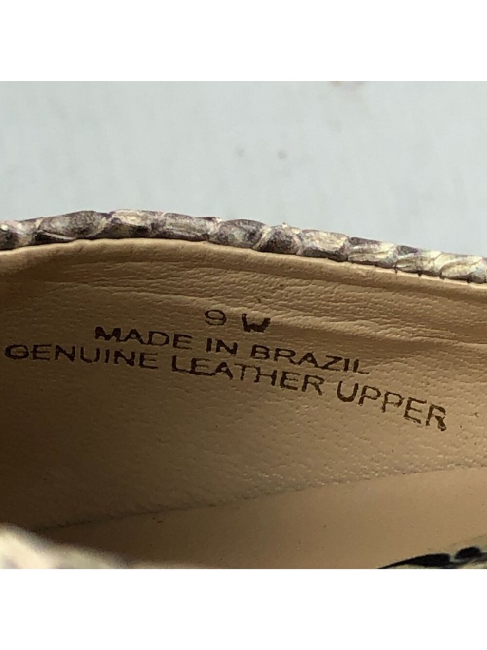 Talbots Women's 9W WIDE Brown Cream Leather Snakeskin Slingback Pumps BRAZIL - Picture 14 of 14